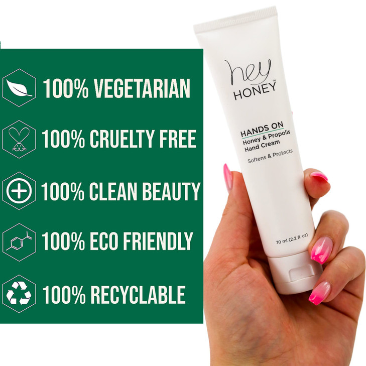 Hey Honey Hand Cream for Extremely Dry Cracked Hands Elbows Instant Relief with Shea Butter Honey Propolis Cracked Skin