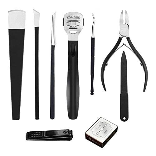Foot Care Pedicure Callus Shaver Hard Skin Remover 10 Blades Ingrown Toenail Tools Kit Ingrown Toenail Removal Correctio