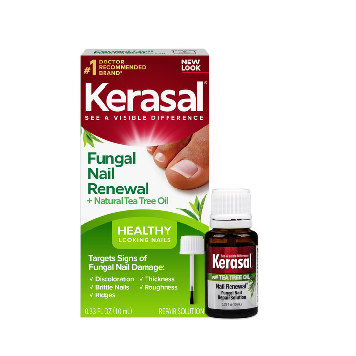 Kerasal Renewal Nail Repair Solution with Tea Tree Oil for Discolored and Damaged Nails 033 Oz Pack of 1