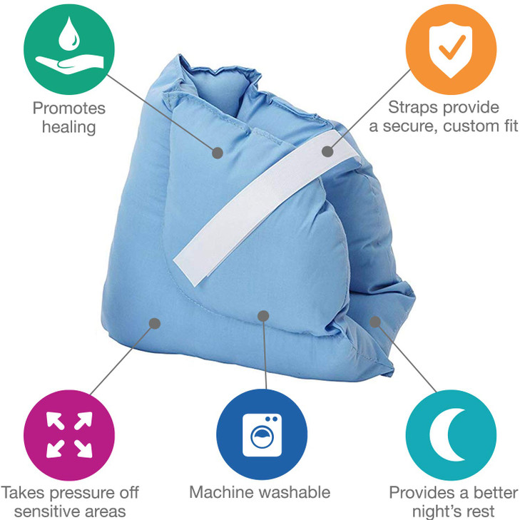 DMI Heel Cushion Protector Pillow to Relieve Pressure from Sores and Ulcers Foot Pillow FSA HSA Eligible Adjustable in S