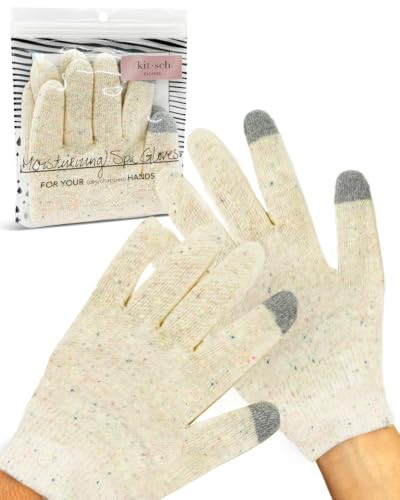 Kitsch Moisturizing Gloves Overnight for Dry Hands Treatment for Women Men Soft Hydrating Infused Gel Spa Gloves for Kid