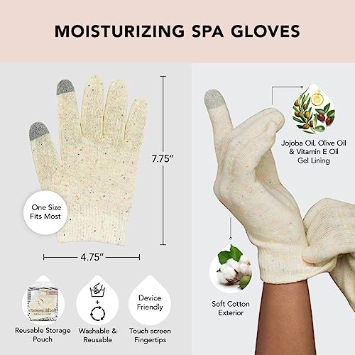 Kitsch Moisturizing Gloves Overnight for Dry Hands Treatment for Women Men Soft Hydrating Infused Gel Spa Gloves for Kid
