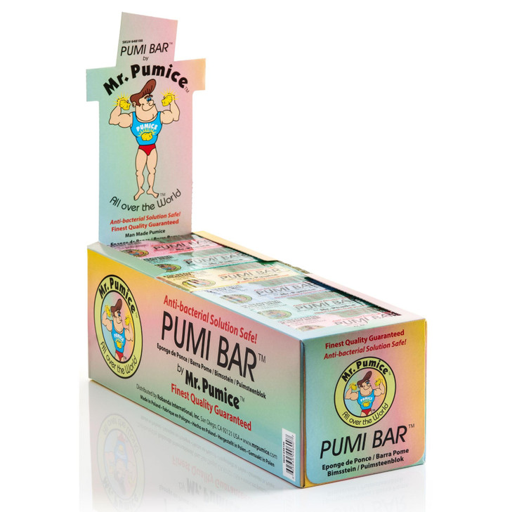 Mr Pumice PUMI Bar Medium Grit Assorted Colors 24 Pack Display