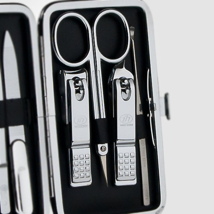 Korean Nail Clipper World No 1 Three Seven 777 Premium Quality Gift Travel Manicure Grooming Kit Nail Clipper Set 8 PCs