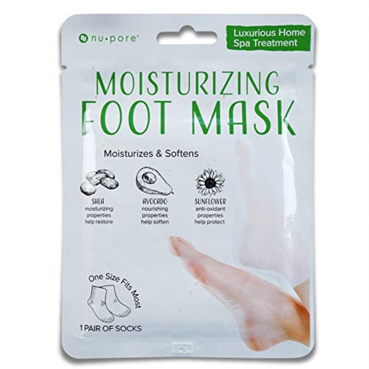 Nupore Moisturizing Socks Feet Masks for Dry Skin Moisturizer for Cracked Feet Treatment with Shea Butter Jojoba Oil Alo