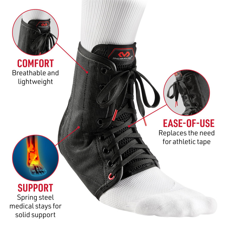 McDavid Ankle Brace with LaceUp Stays Maximum Support Comfortable Compression Breathable Design
