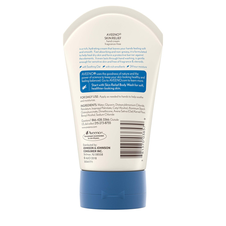 Aveeno Active Naturals Skin Relief Hand Cream 35Ounce Tubes Pack of 3