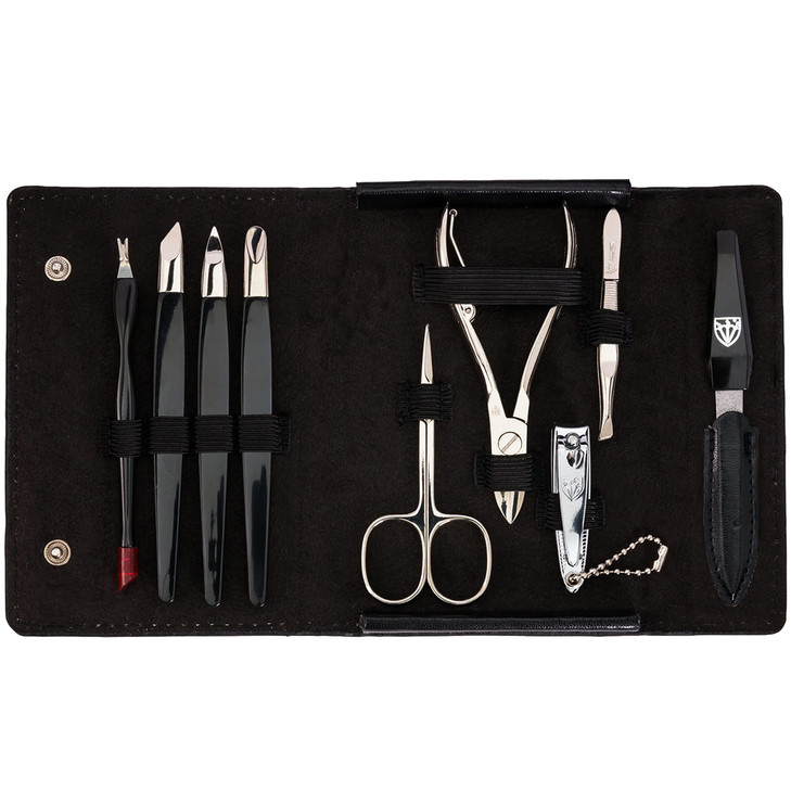 3 Swords Germany brand quality 9 piece manicure pedicure grooming kit set for professional finger toe nail care scissors