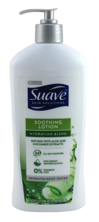 Suave Skin Lotion 18 Ounce Pump Soothing Aloe 532ml 2 Pack