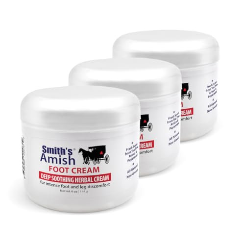 Smiths Amish Foot Cream Deep Soothing Calming to Feet and Legs 3 Pack
