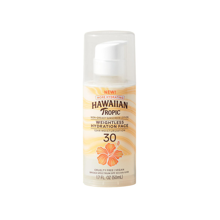 Hawaiian Tropic Weightless Hydration Lotion Sunscreen for Face SPF 30, 1.7oz | Travel Size Sunscreen Lotion, Beach Essentials, Sun Protection, Travel online at globaldelivered