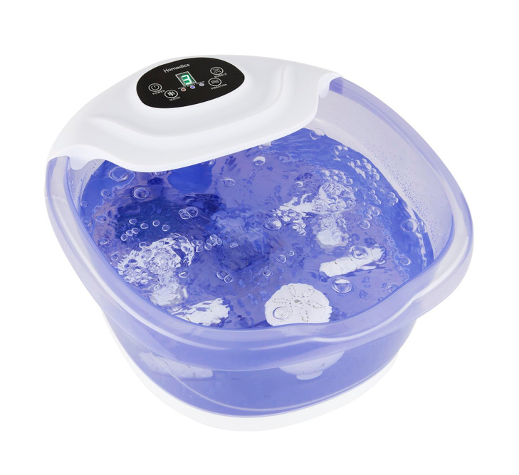 HoMedics SaltNSoak Footbath with Heat Boost and Soaking Salt Starter Kit 4 Soothing Massage Rollers ToeTouch Controls Sp