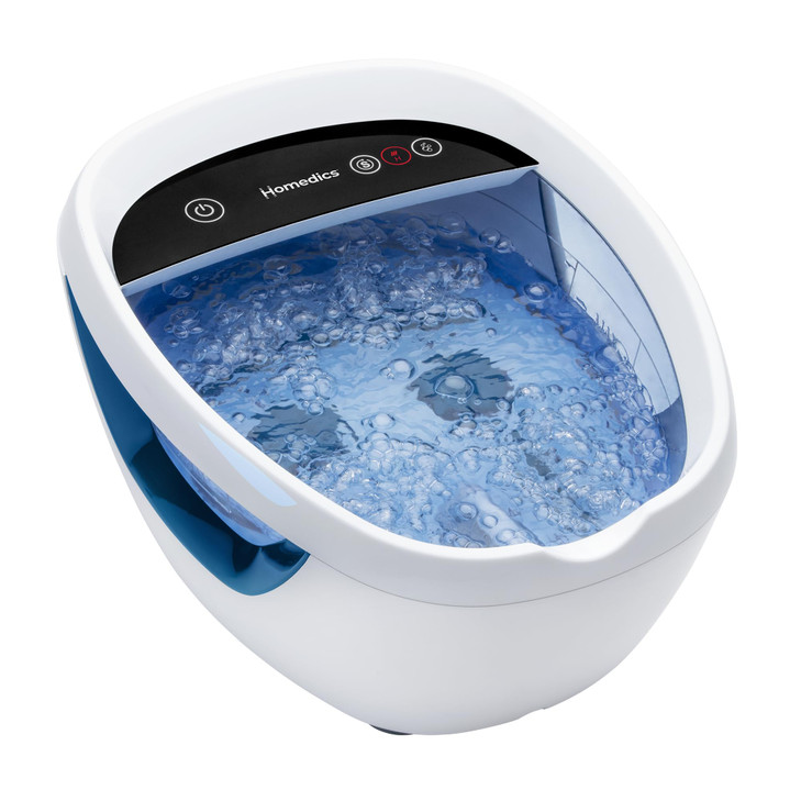 HoMedics Shiatsu Bliss Footbath with Heat Boost Foot Spa Massager Deep Kneading Pedicure Tub Vibrating Bubbles with Soot