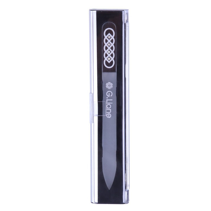 GLiane Glass Nail File with Austria Crystals Professional Crystal Fingernail Files in Aluminum Case Perfect Manicure Set