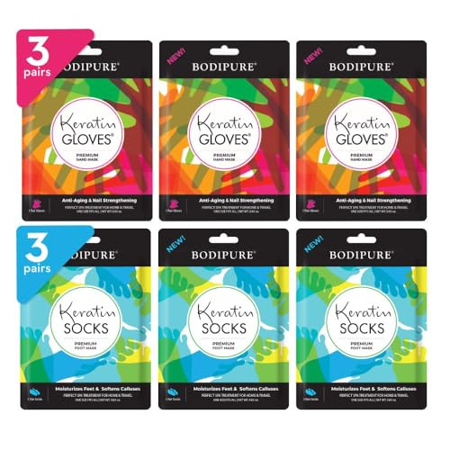 Bodipure Premium Hand and Foot Mask Moisturizing Kertain Gloves Socks Hydrating Dull Dry Hands Cracked Heels Callus Soft