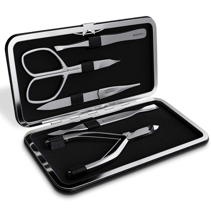 Suvorna Manicure Kit for Women with Nail Clippers Nail Scissors Cuticle Pusher Nail File Tweezer Made with Stainless Ste