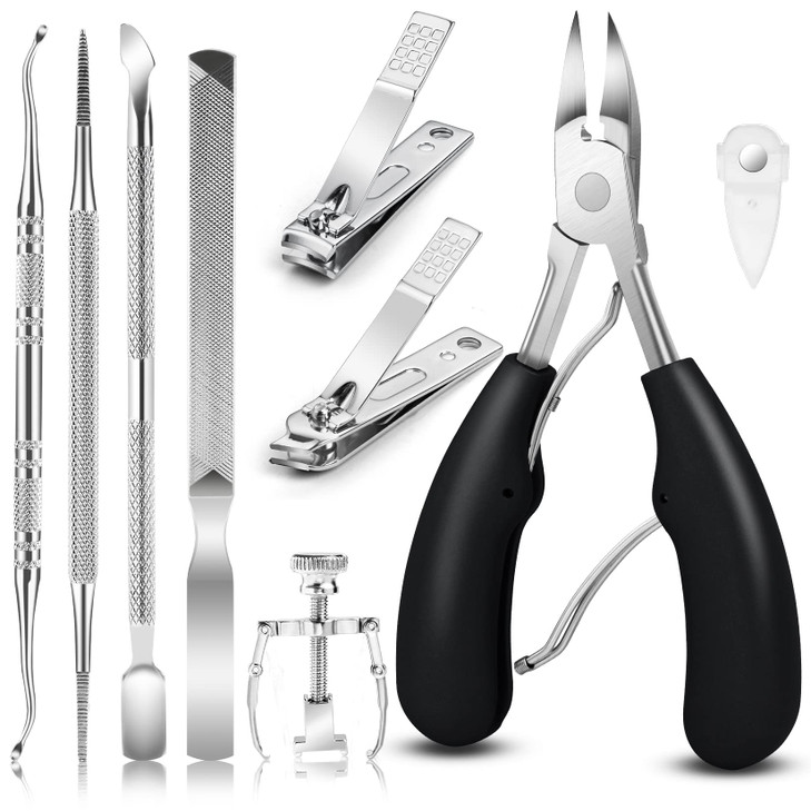 JTIEO 9 Pack Toenail Clippers Ingrown Toenail Removal Kit Heavy Duty Toe Nail Clippers for Thick Nail for Seniors Profes