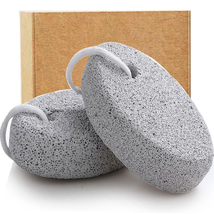Natural Foot Pumice Stone for Feet Borogo 2Pack Lava Pedicure Tools Hard Skin Callus Remover for Feet and Hands White