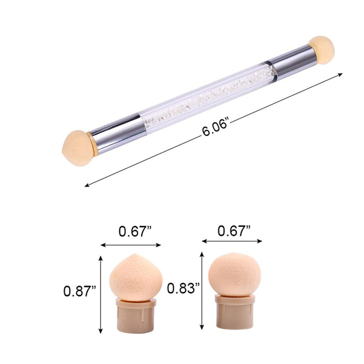 WOKOTO 10 Pcs Nail Ombre Brushes For Acrylic Nails Nail Art Brushes Kit With 4 Nail Sponges Tips Gradient Nail Brushes O