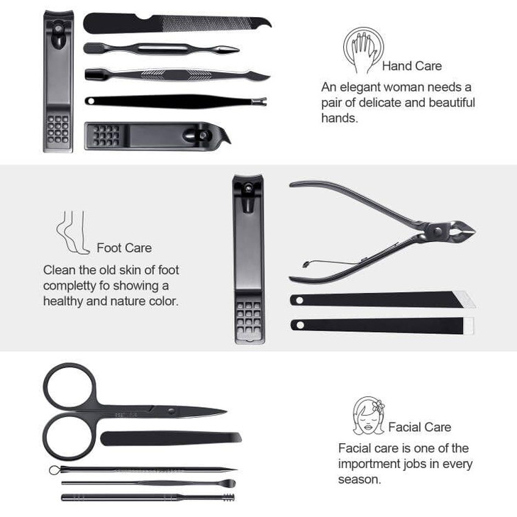 FIXBODY Nail Clippers for Men Nail Grooming Kit Manicure Kit Gift for Men Nail Clippers Set for Women Fingernail Clipper