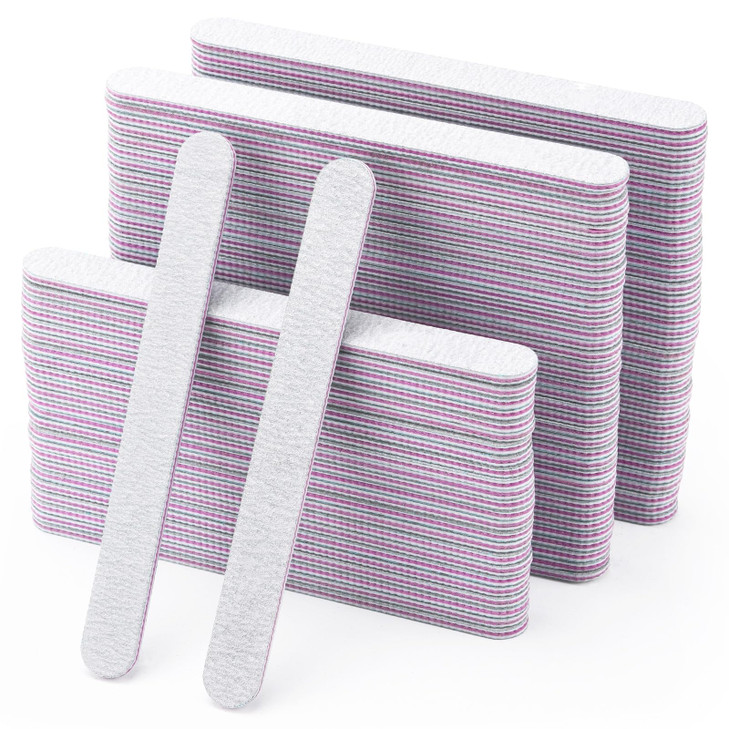 BTYMS 100 Pieces Nail Files 100180 Grit Double Sided Emery Board Reusable Buffering Files for Natural Nails and Acrylic