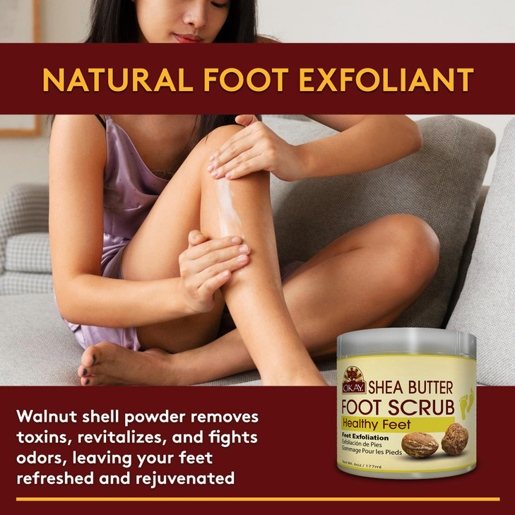 OKAY All Natural Shea Butter Foot Scrub 6 Ounce