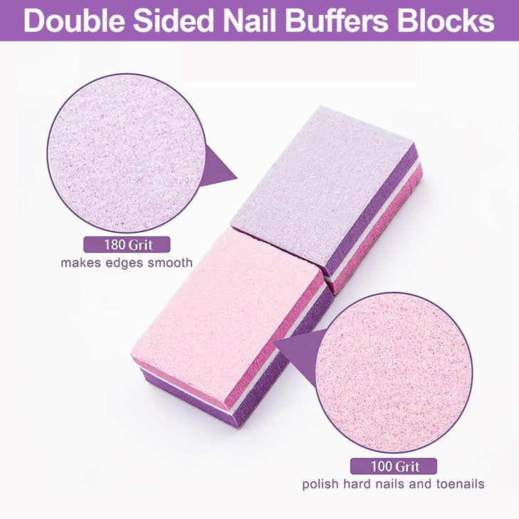 CGBE Nail Buffer 50 Pack Buffer Block Nail File 100180 Grit Mini Nail Buffers Block Sponge Double Sided Nail File for Ac