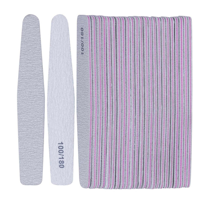 BTYMS 25 Count 100180 Grit Nail Files Double Sided Emery Boards Reusable Nail Buffing Manicure Files for NaturalGelAcryl