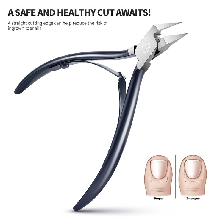 FERYES Toenail Clipper Straight Blade for Ingrown and Thick Nails Stainless Steel and Sharp Pointed Tip Ingrown Nail Cli