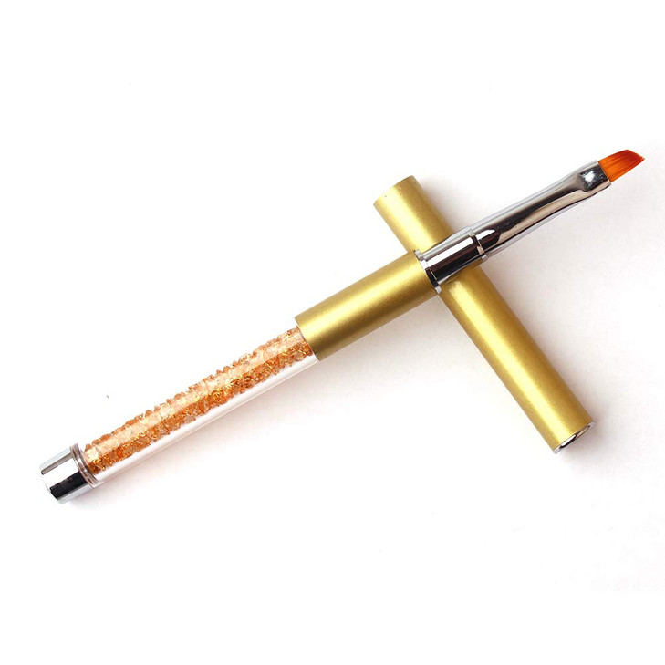 WOKOTO Nail Art Flat Painting Pens Nail Brush Acrylic Nail Brush For Nail Art Extension Rhinestones Handle Acrylic UV Ge