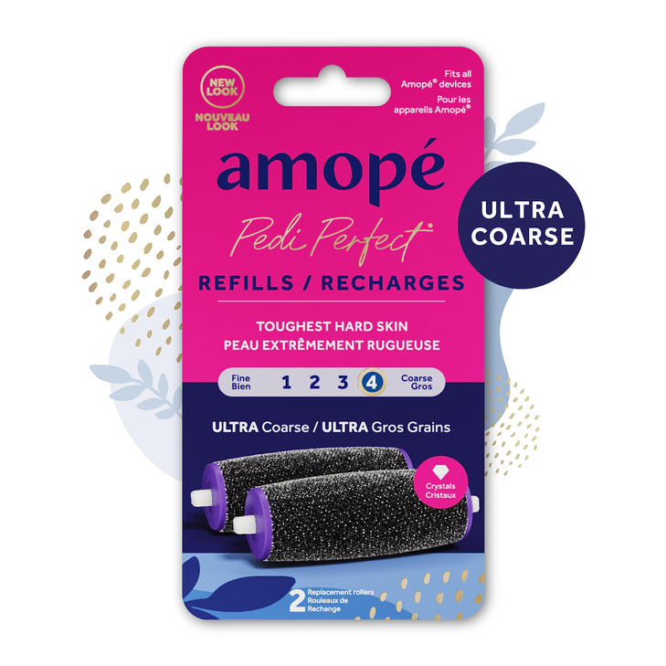 Amope Pedi Perfect Electronic Foot File Refills Ultra Coarse Removes Hard and Dead Skin 2 Count