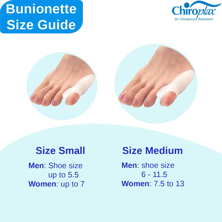 Chiroplax Tailors Bunion Corrector Pad Bunionette Straightener Separator Cushion Pinky Toe Protector Shield Pain Relief