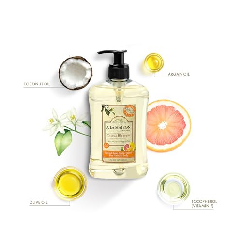 A LA MAISON French Liquid Hand Soap Citrus Blossom Natural Hand Wash Made with Essential Oils Biodegradable PlantBased V