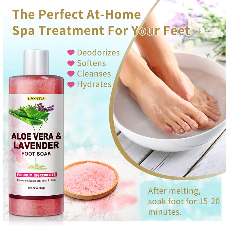 LUCOTIYA Pedicure Kit Foot Spa Soak Set CallusCuticle Remover File Dead Skin Urea Cream for Feet Aloe Lavender Pedicure