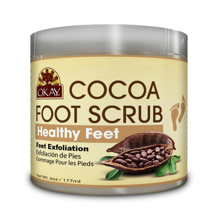 OKAY All Natural Cocoa Butter Foot Scrub 6 Ounce