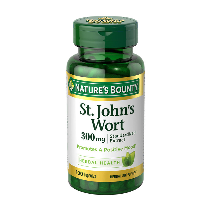 Nature's Bounty St. Johns Wort 300mg Capsules, Herbal Health Supplement, Promotes a Positive Mood, 100 Capsules online at globaldelivered