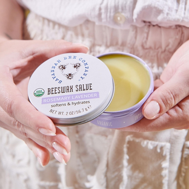 Savannah Bee Company Original Beeswax Salve Deep Moisturizer Hand Salve Rosemary Lavender 2 Oz