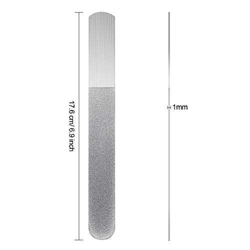 Mudder 6 Pieces 69 Metal Nail Files Diamond Stainless Steel Sapphire Toenail Fingernail Files Double Side Metal Manicure