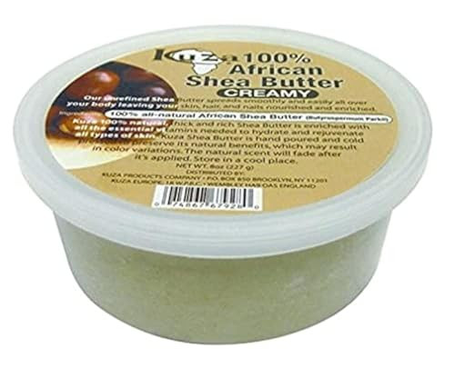 Kuza 100% African Shea Butter - Creamy, White - for Skin, Hair and Nails, 8 oz online at globaldelivered