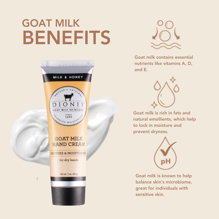Dionis Goat Milk Hand Cream Milk Honey 1oz Pack of 6