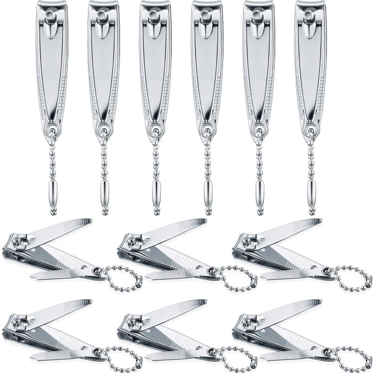 Bememo 12 Pcs Stainless Nail Clippers Set Fingernail Clippers and Toenail Cutter Tool Set Men Women Elder Home Travel Sa
