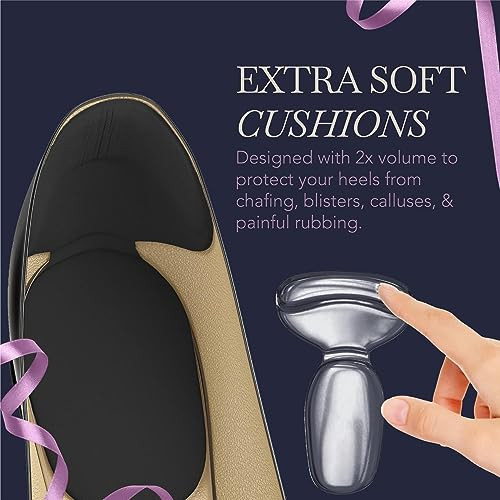 Ballotte Premium Silicone Heel Pads for Shoes Soft Heel Grips or Inserts for Big Shoes Alleviates Slipping Discomfort Co
