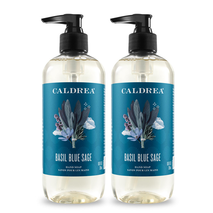 Caldrea Hand Wash Soap Aloe Vera Gel Olive Oil and Essential Oils to Cleanse and Condition Basil Blue Sage 108 oz 2 Pack