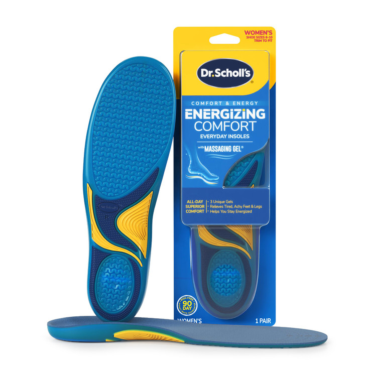 Dr Scholls Energizing Comfort Womens Everyday Insoles with Massaging Gel Clinically Proven AllDay Energy and Comfort Ins