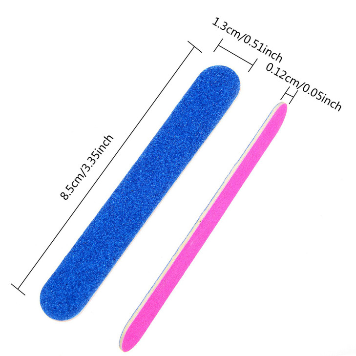Sumind 100 Pcs Nail File Professional Emery Boards Disposable Grit Nail File 335 x 051 x 005 Inch Double Sided Manicure