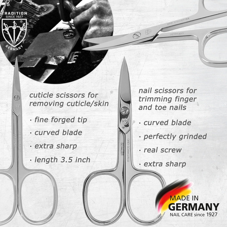 3 Swords Germany brand quality 8 piece manicure pedicure grooming kit set for professional nail care with synthetic leat