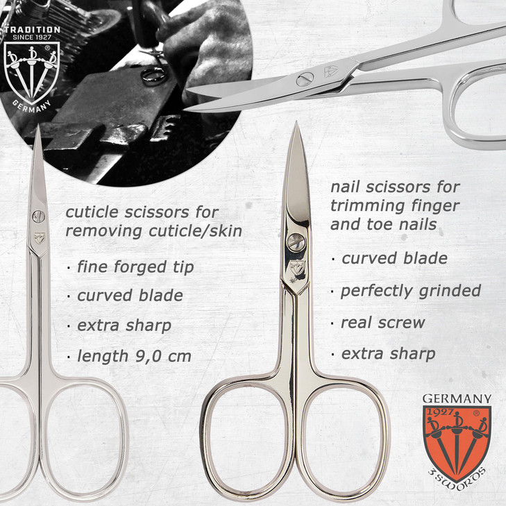 3 Swords Germany brand quality 7 piece manicure pedicure grooming kit set for professional finger toe nail care scissors