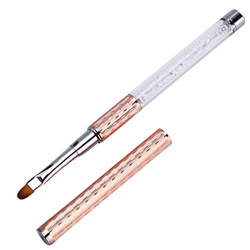 WOKOTO 1 Pcs Rose Gold Acrylic Nail Brush For Manicure Nail Art Painting Detail Brushes Professional Nail Art Brush Set