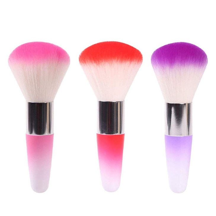 WOKOTO 3Pcs Soft Nail Brushes For Nail Art Dust Cleaning Brush Tools Brush For Remove Dust Powder Acrylic Nails Art Clea