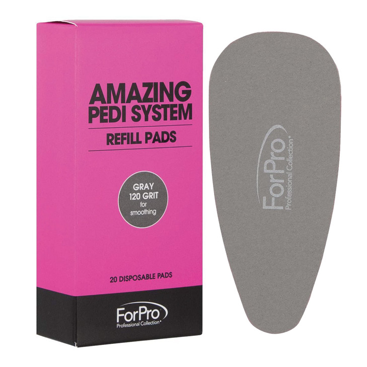 ForPro Professional Collection Amazing Pedi System Refill Strips Grey 120 Grit Pedicure File Refills 5 L x 25 W 20Count
